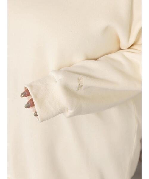 SLURR（スラ―）の「[大きいサイズ]ウラキモウボリュームスリーブチュニック（スウェット・レディース・モカ/チャコールグレー/アイボリー/ミント・L）」の21枚目の写真