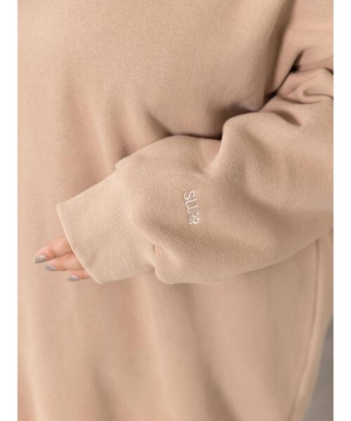 SLURR（スラ―）の「[大きいサイズ]ウラキモウボリュームスリーブチュニック（スウェット・レディース・モカ/チャコールグレー/アイボリー/ミント・L）」の19枚目の写真