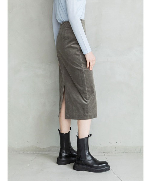 enchainement(アンシェヌマン)の「Corduroy Stretch SK(スカート・レディース・ベージュ/チャコールグレー/オフホワイト・1/2)」の10枚目の写真