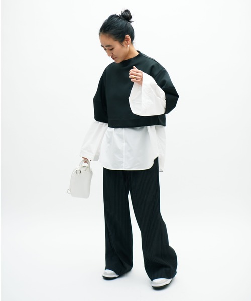 金子綾　Emmi ダンボールトップス・カットソーセット emmi（エミ）の「【emmi atelier】金子綾 ダンボールクロップド