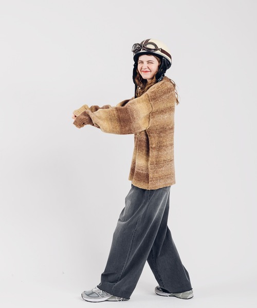 MUHET（ミュエータ）の「グラデーションニットプルオーバー（ニット/セーター・レディース・ブルー/ブラウン/パープル・X-LARGE/MEDIUM）」の8枚目の写真