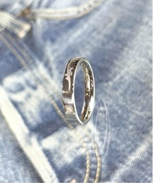 ONE DAY KMC （ワンデイケーエムシー）の「■サージカルステンレス■金属アレルギー対応　4ﾐﾘ平打ち ダイヤモンドセットアップリング　リーフデザイン（リング）」