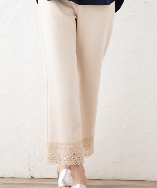 aunt lily(アントリリー)の「ダンボールニット裾レースアクセントパンツ(その他パンツ・レディース・キナリ/ネイビー・M/L/LL/3L)」の11枚目の写真