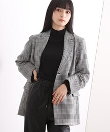 INDIVI（インディヴィ）の「◇【グレンチェック】ダブルジャケット 