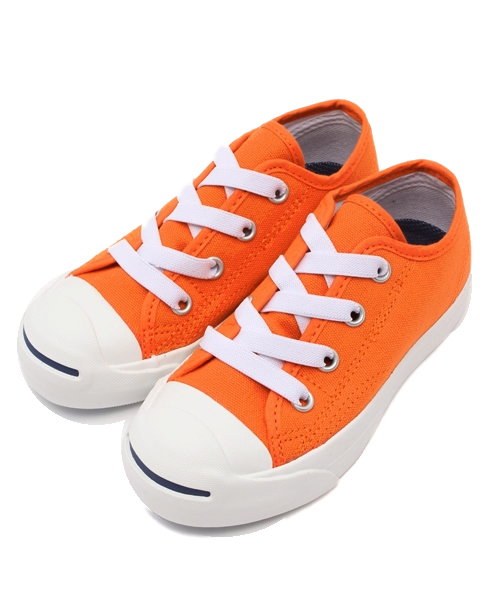 CONVERSE(コンバース)の「CONVERSE:KID’S JACK PURCELL(スニーカー・キッズ・ホワイト/オレンジ・18/17/19/20/15 /21/16)」の1枚目の写真