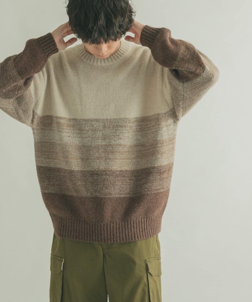 FORK&SPOON(フォークアンドスプーン)の「FORK&SPOON グラデーションニットプルオーバー(ニット/セーター・メンズ・ホワイト系その他/ブルー系その他・4/5)」の8枚目の写真