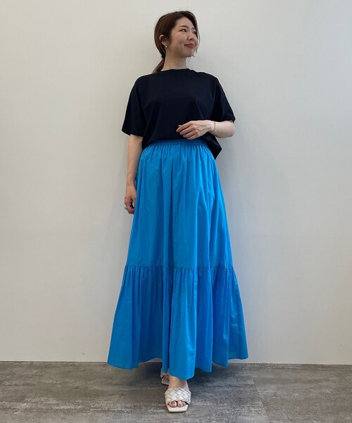 UNFILO(アンフィーロ)の「【新色追加!/接触冷感】マイビューティ フォルムTシャツ(Tシャツ/カットソー・レディース・ライトイエロー系/ネイビー系2/ベージュ系2/ホワイト系2/ブラック系/黄土色系・X-LARGE)」の17枚目の写真