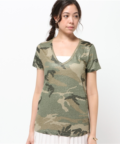 FIGARO Paris（フィガロパリ）の「◆MAJESTIC FILATURES カモフラTシャツ（Tシャツ/カットソー・レディース・カーキ・38/36）」の2枚目の写真