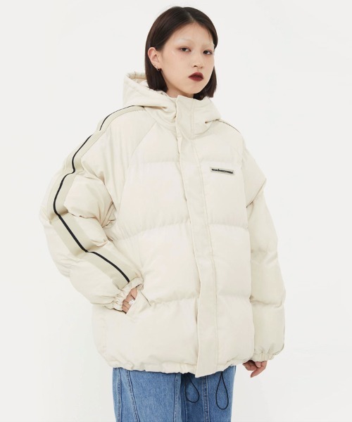 Ressaca（レサーカ）の「ワンポイントロゴ フード付きトラックフェイクダウンジャケット（ダウンジャケット/コート・レディース・オフホワイト/ブラック/ピンク/ブルー/ブラウン・XL/M/S/L）」の8枚目の写真