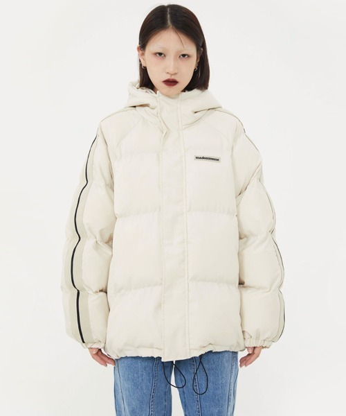 Ressaca（レサーカ）の「ワンポイントロゴ フード付きトラックフェイクダウンジャケット（ダウンジャケット/コート・レディース・オフホワイト/ブラック/ピンク/ブルー/ブラウン・XL/M/S/L）」の9枚目の写真