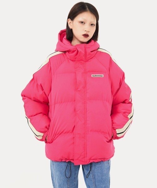 Ressaca（レサーカ）の「ワンポイントロゴ フード付きトラックフェイクダウンジャケット（ダウンジャケット/コート・レディース・オフホワイト/ブラック/ピンク/ブルー/ブラウン・XL/M/S/L）」の10枚目の写真