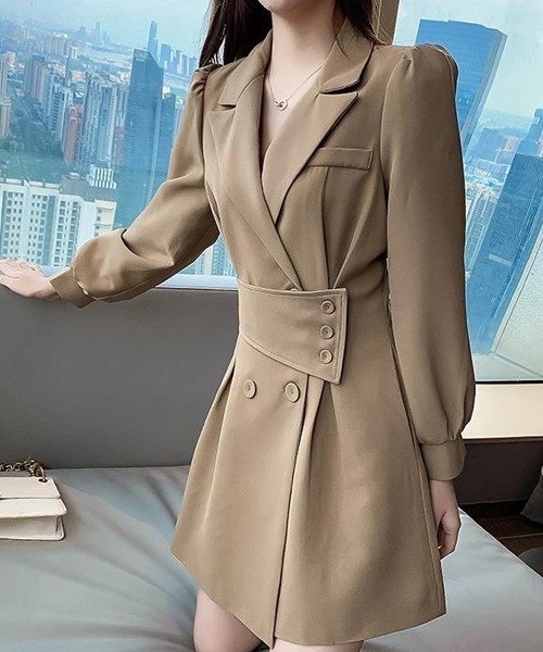 gossip!ロサンゼルス(ゴシップロサンゼルス)の「テーラードミニ丈ワンピース(ワンピース・レディース・ブラック/ベージュ/ブラック系その他/ベージュ系その他・M/L)」の18枚目の写真