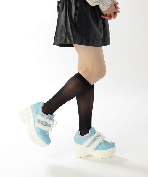 cs T&P(シーエスティーアンドピー)の「厚底ファーベルト付きスニーカー(スニーカー・レディース・ホワイト系9/ブラック系8/ブルー系8/ピンク系9・S/M/LL/L)」の19枚目の写真