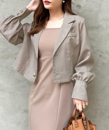 《RIRIYANO×クラシカルエルフコラボ》上級見え。袖口ギャザーショート丈ジャケット(セットアップ可)