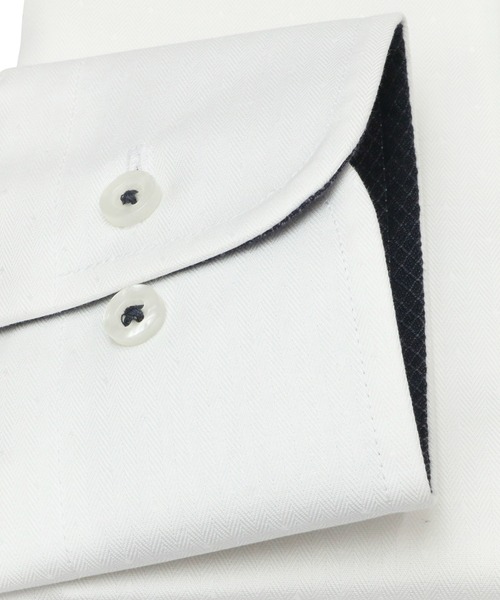 TOKYO SHIRTS（トウキョウシャツ）の「形態安定ノーアイロン ボタンダウン 長袖ビジネスワイシャツ（ビジネスシャツ・メンズ・ホワイト・首回り43cm-裄丈86cm/首回り37cm-裄丈84cm/首回り41cm-裄丈86cm/首回り42cm-裄丈82cm/首回り37cm-裄丈80cm/首回り42cm-裄丈86cm/首回り43cm-裄丈82cm/首回り39cm-裄丈84cm/首回り39cm-裄丈80cm/首回り41cm-裄丈82cm）」の3枚目の写真