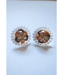 【hazeleyes】パールが光るボリュームラウンド小ぶりイヤリング（Bonbonami ボンボンアミ）(MA)