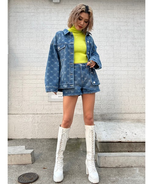 モノグラム ウォッシュドデニム ショートパンツ モノグラム ウォッシュドデニム ショートパンツ