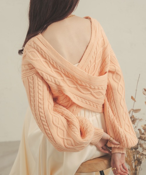 セール】2WAYケーブルクロスニット／【WEB/EC限定商品】（ニット