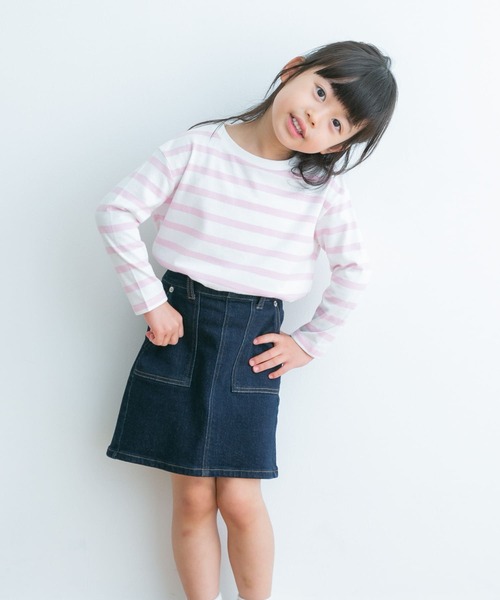 URBAN RESEARCH DOORS（アーバンリサーチドアーズ）の「『親子リンク』ボーダーワイドプルオーバー(KIDS)（Tシャツ/カットソー・キッズ・ネイビー/ピンク/ブルー・120/105/150/135）」の3枚目の写真