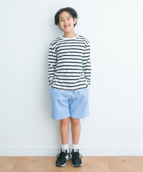 URBAN RESEARCH DOORS（アーバンリサーチドアーズ）の「『親子リンク』ボーダーワイドプルオーバー(KIDS)（Tシャツ/カットソー・キッズ・ネイビー/ピンク/ブルー・120/105/150/135）」の5枚目の写真