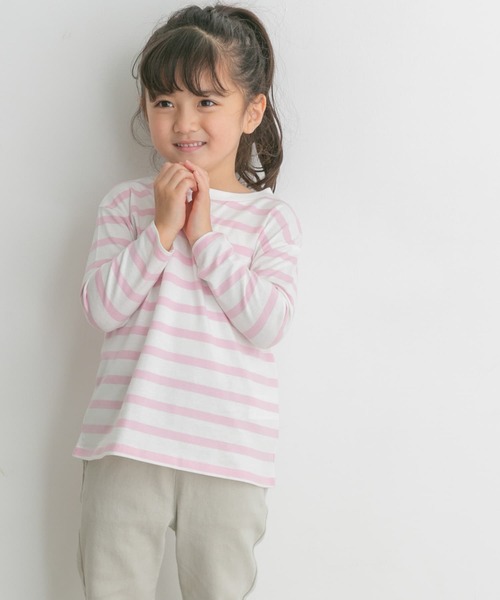 URBAN RESEARCH DOORS（アーバンリサーチドアーズ）の「『親子リンク』ボーダーワイドプルオーバー(KIDS)（Tシャツ/カットソー・キッズ・ネイビー/ピンク/ブルー・120/105/150/135）」の15枚目の写真
