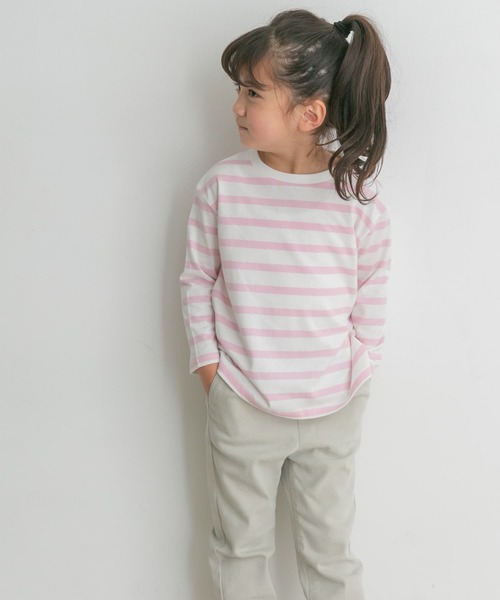 URBAN RESEARCH DOORS（アーバンリサーチドアーズ）の「『親子リンク』ボーダーワイドプルオーバー(KIDS)（Tシャツ/カットソー・キッズ・ネイビー/ピンク/ブルー・120/105/150/135）」の16枚目の写真