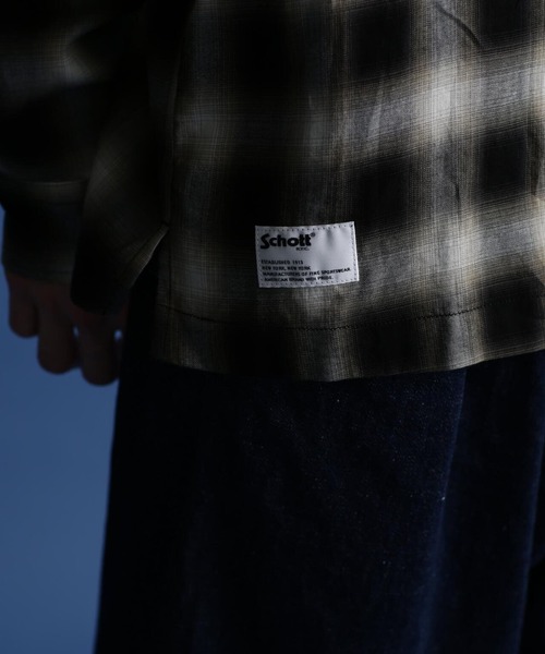 schott(ショット)の「Schott/ショット/OMBRE PLAID LS SHIRT/オンブレ LS チェックシャツ(シャツ/ブラウス・メンズ・ブラック/ブルー/イエロー・M/L/XL/2XL)」の21枚目の写真