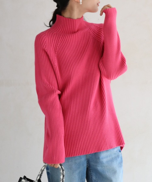 cawaii(カワイイ)の「新定番着痩せファッションニット RIBslimリブスリム(ニット/セーター・レディース・グリーン/アイボリー/パープル/イエロー/グレー/ブラック/ピンク・FREE)」の7枚目の写真