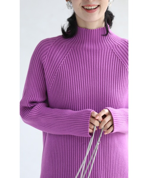 cawaii(カワイイ)の「新定番着痩せファッションニット RIBslimリブスリム(ニット/セーター・レディース・グリーン/アイボリー/パープル/イエロー/グレー/ブラック/ピンク・FREE)」の10枚目の写真