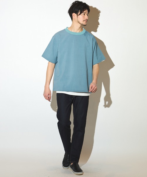 UNION STATION（ユニオンステーション）の「ポリエステルカチオンアンサンブルシャツ（シャツ/ブラウス・メンズ・ライトブルー/ベージュ/ネイビー・M/L/LL）」の11枚目の写真