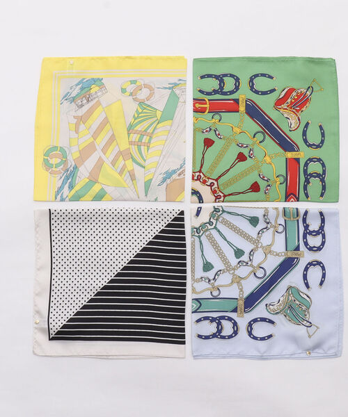 NOLLEY’S（ノーリーズ）の「シルクプリントスカーフ53（ラッキーバテイ）（バンダナ/スカーフ・レディース・ブルー系その他3・FREE）」の4枚目の写真