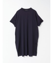 mizuiro ind クルーネックロールスリーブワイドワンピース