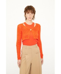 THROW by SLY | THROW TAPE YARN CROP ARM C/D テープヤーン クロップド丈 ショート丈 カーディガン シアー(カーディガン/ボレロ)