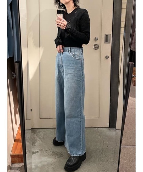 THROW by SLY（スローバイスライ）の「THROW TAPE YARN CROP ARM C/D テープヤーン クロップド丈 ショート丈 カーディガン シアー（カーディガン/ボレロ・レディース・ブラック/クリアレッド・FREE）」の22枚目の写真