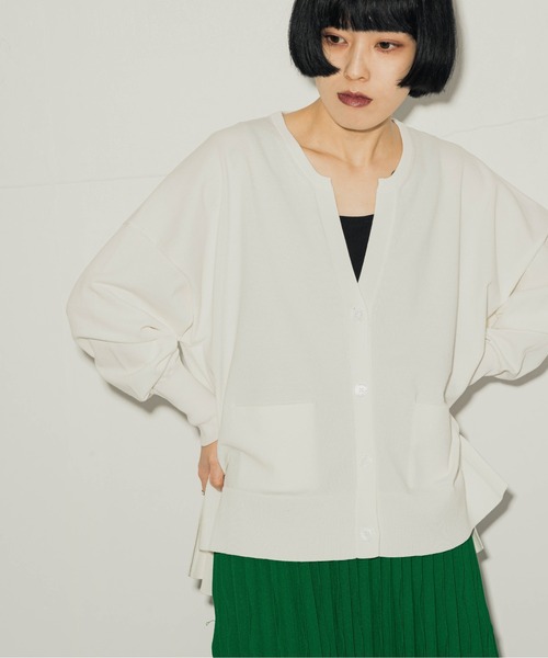 ottilie（オティーリエ）の「ottilie  キーネックカーデ（カーディガン/ボレロ・レディース・オフホワイト/イエロー/グリーン・FREE）」の2枚目の写真