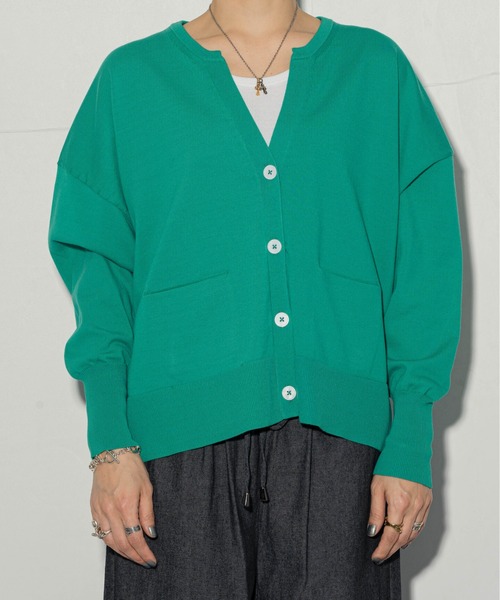 ottilie（オティーリエ）の「ottilie  キーネックカーデ（カーディガン/ボレロ・レディース・オフホワイト/イエロー/グリーン・FREE）」の9枚目の写真