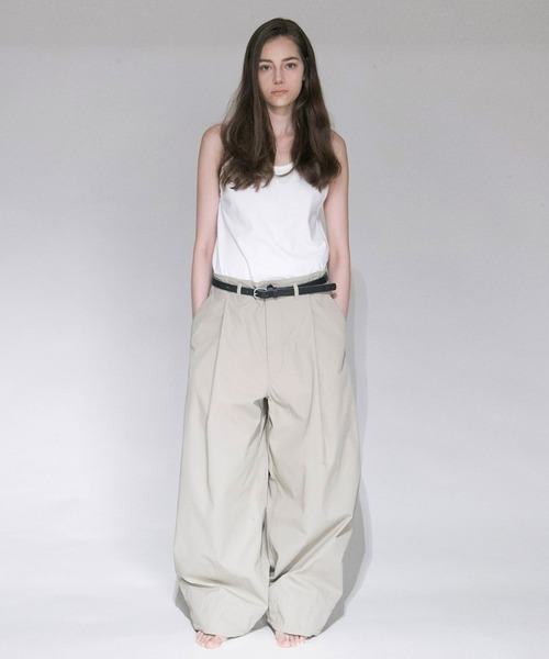 VOAAOV（ヴォアーブ）の「【VOAAOV】Organic Cotton × Recycle Polyester Twill Wide Pants（チノパンツ・メンズ・ベージュ/ブラック/オリーブ・2/1）」の3枚目の写真