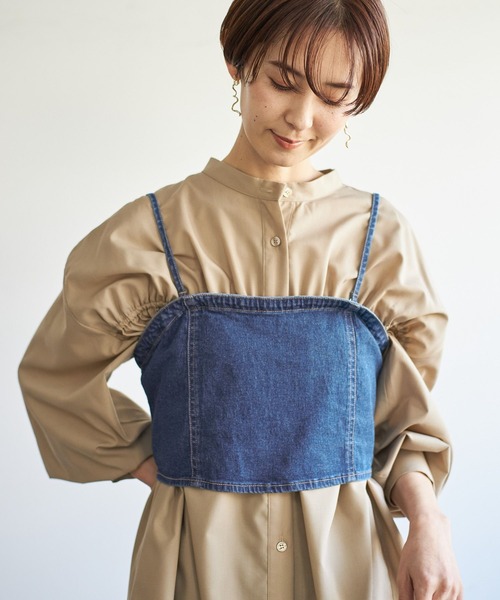 LEPSIM(レプシィム)の「デニムアソートビスチェ 182646(その他トップス・レディース・ブルー/ブラック・FREE)」の2枚目の写真