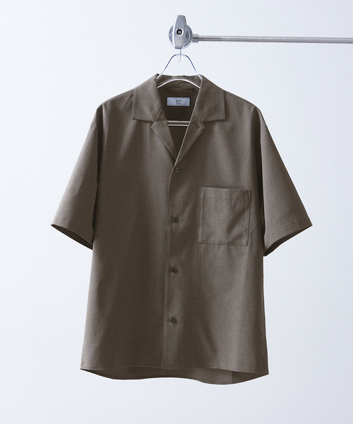 417 EDIFICE（フォーワンセブンエディフィス）の「"吸水速乾＆イージーケア"【Reflax / リフラクス】オープンカラーシャツ（シャツ/ブラウス・メンズ・オレンジ/グリーン/アイボリー/ネイビー/ブラウン/チャコールグレー・LARGE/MEDIUM/SMALL/X-LARGE）」の3枚目の写真