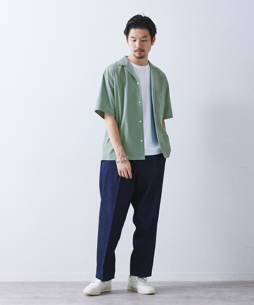 417 EDIFICE（フォーワンセブンエディフィス）の「"吸水速乾＆イージーケア"【Reflax / リフラクス】オープンカラーシャツ（シャツ/ブラウス・メンズ・オレンジ/グリーン/アイボリー/ネイビー/ブラウン/チャコールグレー・LARGE/MEDIUM/SMALL/X-LARGE）」の10枚目の写真