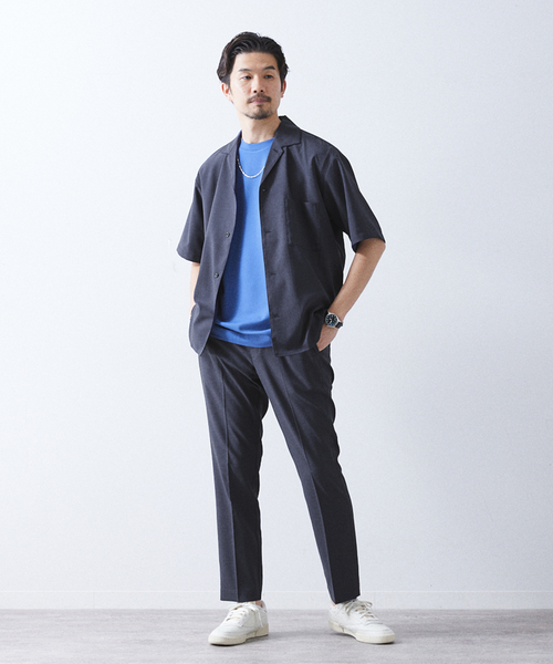 417 EDIFICE（フォーワンセブンエディフィス）の「"吸水速乾＆イージーケア"【Reflax / リフラクス】オープンカラーシャツ（シャツ/ブラウス・メンズ・オレンジ/グリーン/アイボリー/ネイビー/ブラウン/チャコールグレー・LARGE/MEDIUM/SMALL/X-LARGE）」の11枚目の写真