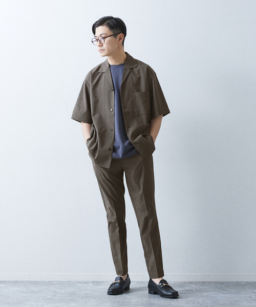 417 EDIFICE（フォーワンセブンエディフィス）の「"吸水速乾＆イージーケア"【Reflax / リフラクス】オープンカラーシャツ（シャツ/ブラウス・メンズ・オレンジ/グリーン/アイボリー/ネイビー/ブラウン/チャコールグレー・LARGE/MEDIUM/SMALL/X-LARGE）」の13枚目の写真