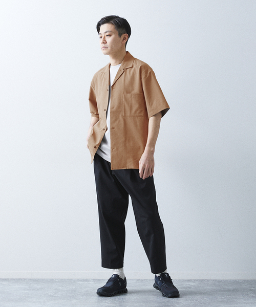 417 EDIFICE（フォーワンセブンエディフィス）の「"吸水速乾＆イージーケア"【Reflax / リフラクス】オープンカラーシャツ（シャツ/ブラウス・メンズ・オレンジ/グリーン/アイボリー/ネイビー/ブラウン/チャコールグレー・LARGE/MEDIUM/SMALL/X-LARGE）」の20枚目の写真