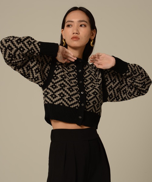 MATURED（マチュアード）の「【MATURED/マチュアード】ジャガードニットカーディガン（カーディガン/ボレロ・レディース・ベージュ/イエロー/ブルー・FREE）」の16枚目の写真