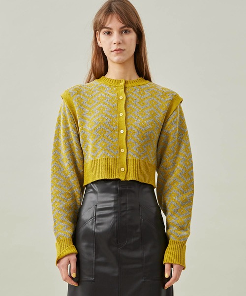 MATURED（マチュアード）の「【MATURED/マチュアード】ジャガードニットカーディガン（カーディガン/ボレロ・レディース・ベージュ/イエロー/ブルー・FREE）」の21枚目の写真