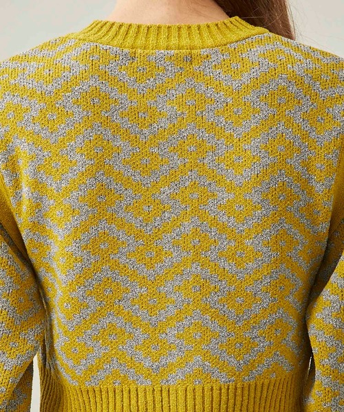 MATURED（マチュアード）の「【MATURED/マチュアード】ジャガードニットカーディガン（カーディガン/ボレロ・レディース・ベージュ/イエロー/ブルー・FREE）」の7枚目の写真