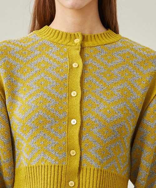 MATURED（マチュアード）の「【MATURED/マチュアード】ジャガードニットカーディガン（カーディガン/ボレロ・レディース・ベージュ/イエロー/ブルー・FREE）」の11枚目の写真