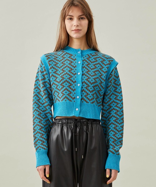 MATURED（マチュアード）の「【MATURED/マチュアード】ジャガードニットカーディガン（カーディガン/ボレロ・レディース・ベージュ/イエロー/ブルー・FREE）」の20枚目の写真