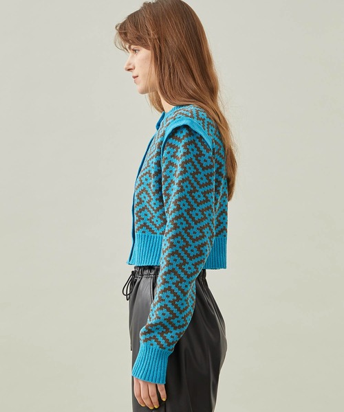 MATURED（マチュアード）の「【MATURED/マチュアード】ジャガードニットカーディガン（カーディガン/ボレロ・レディース・ベージュ/イエロー/ブルー・FREE）」の17枚目の写真