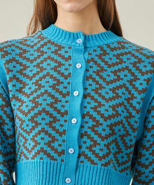 MATURED（マチュアード）の「【MATURED/マチュアード】ジャガードニットカーディガン（カーディガン/ボレロ・レディース・ベージュ/イエロー/ブルー・FREE）」の10枚目の写真